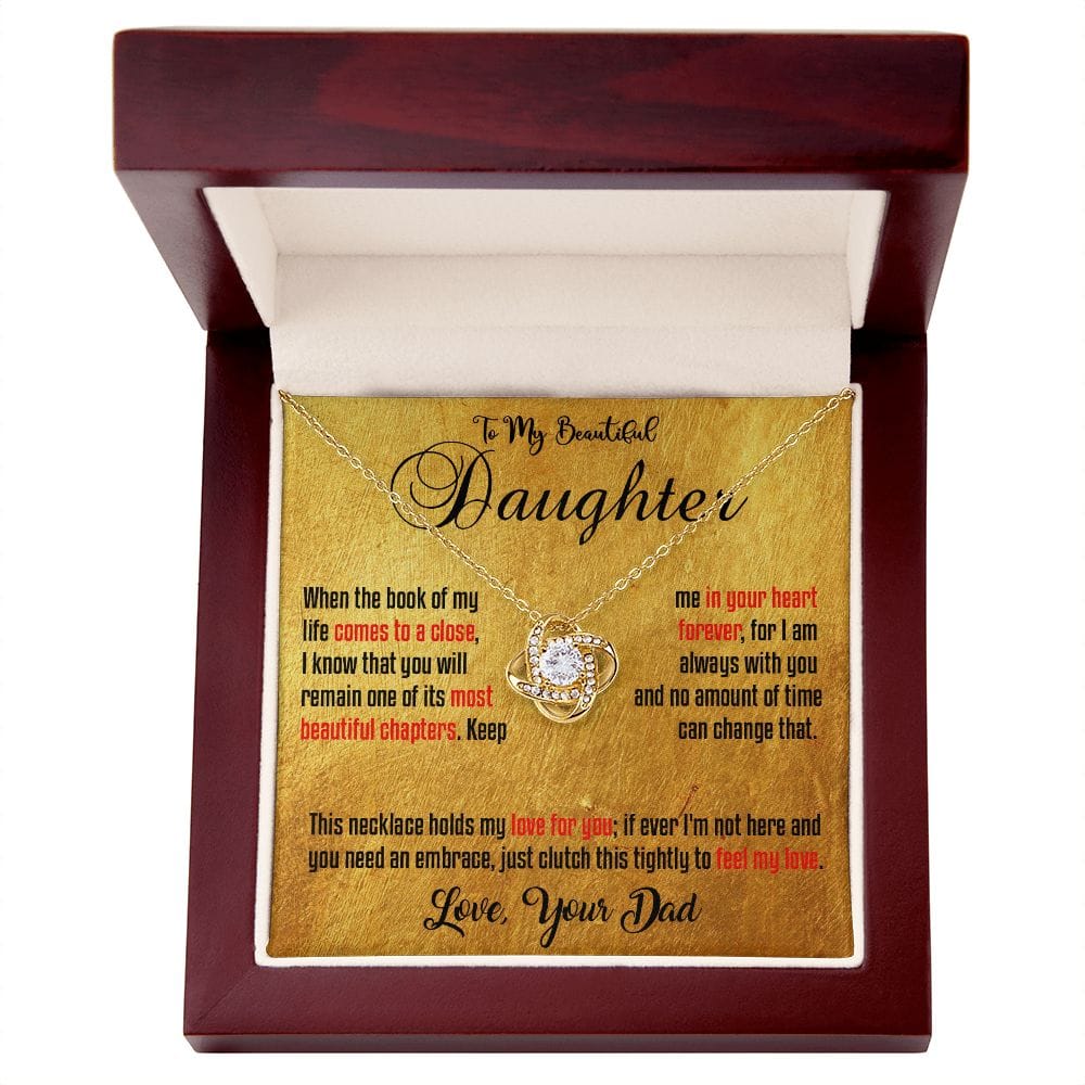 Daughter - Book of my life - Love Knot - Gold 1 background - Real Gifts Of Love