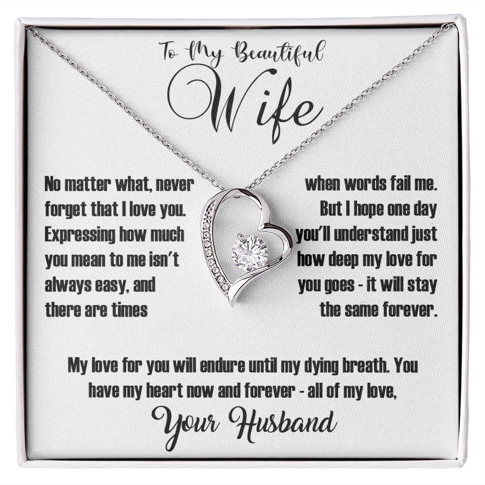 Wife - No matter What - Forever Love Necklace - White background - Real Gifts Of Love