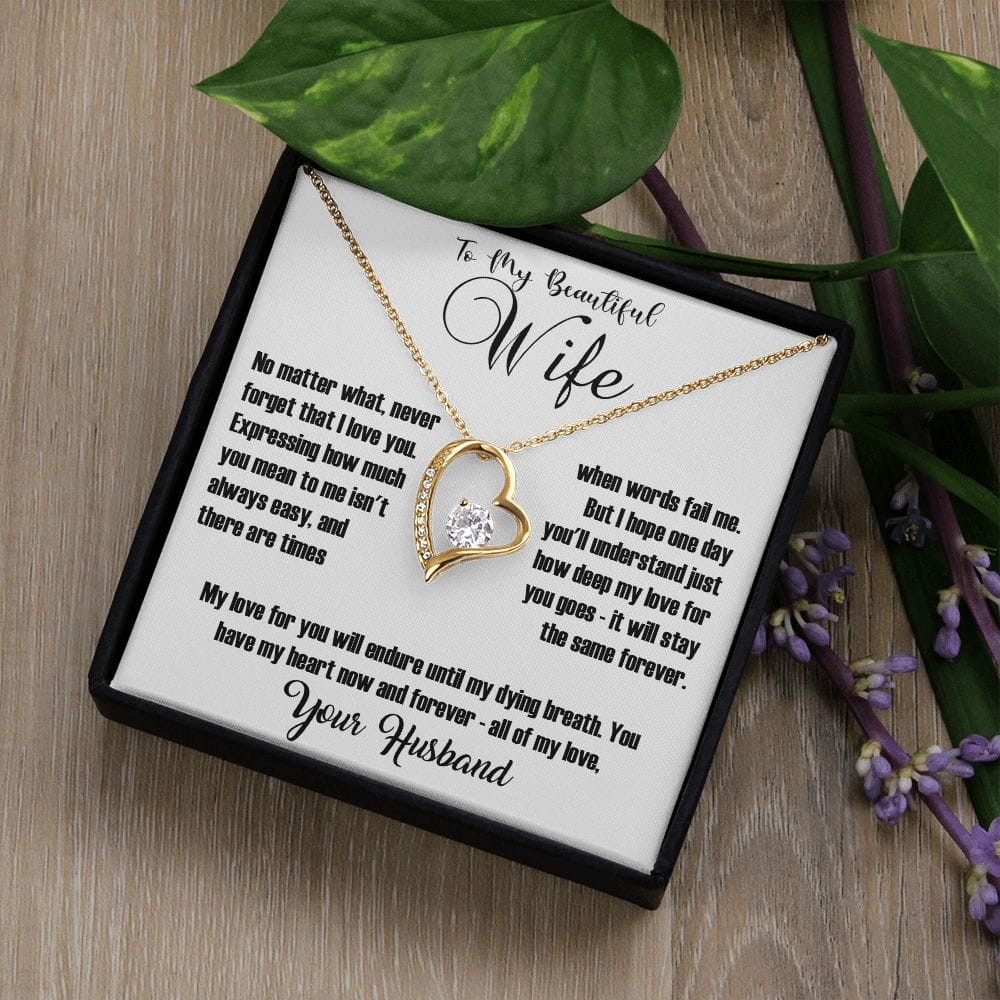 Wife - No matter What - Forever Love Necklace - White background - Real Gifts Of Love