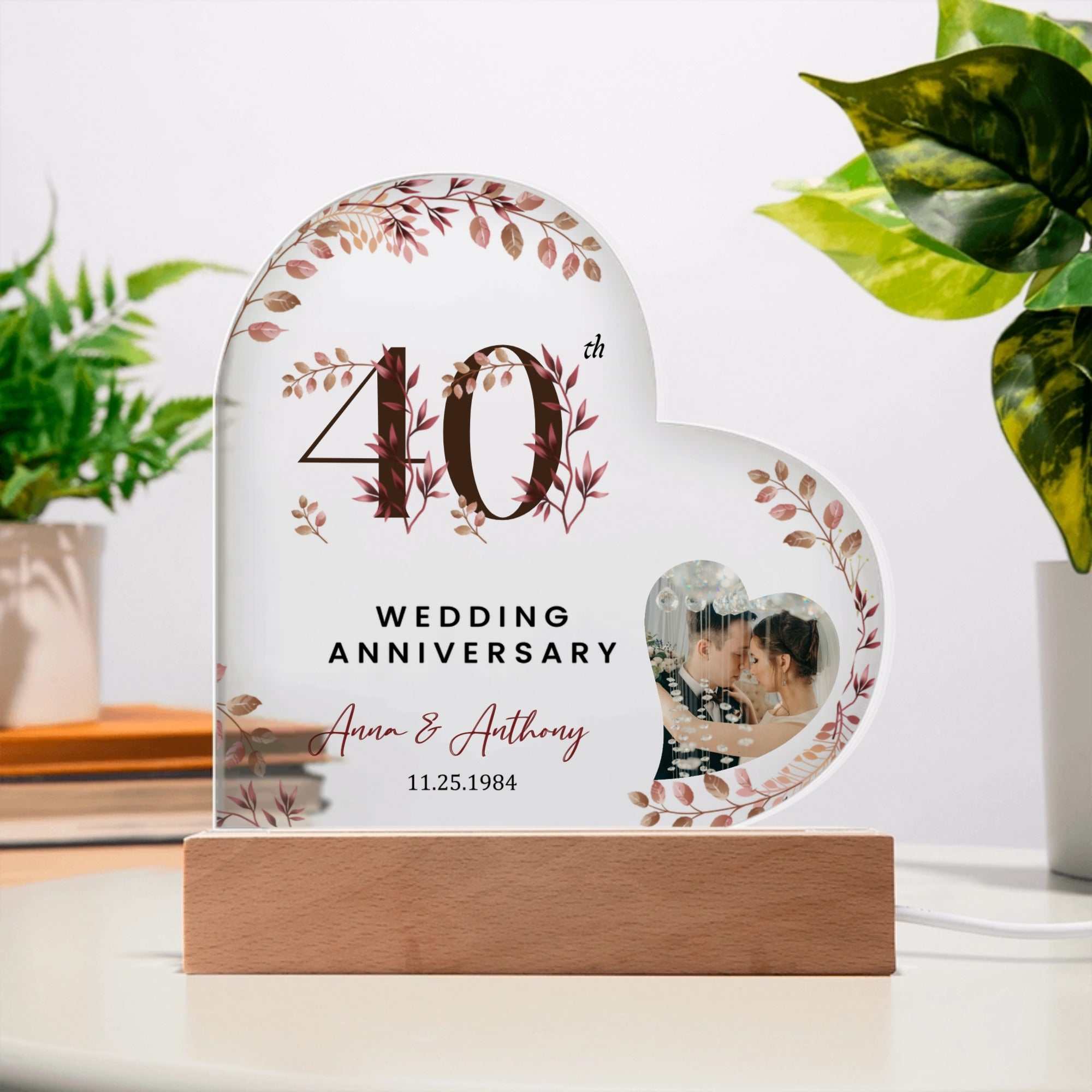 Personalized clear Acrylic Heart Plaque