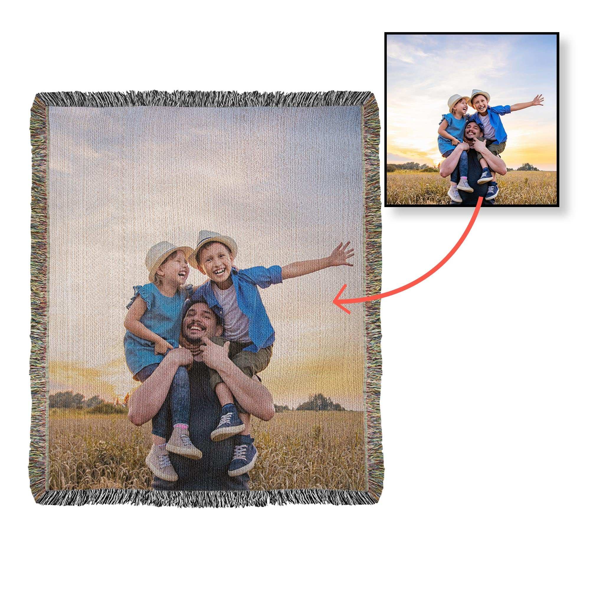 heirloom photo woven blanket