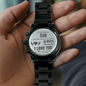 Engraved Watch for Son from Mom – "I Love You to the End of Time" – Black Chronograph Gift for Graduation, Christmas, Birthday