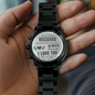 Engraved Watch for Husband – "I Love You to the End of Time" – Black Chronograph Gift from Wife for Anniversary, Christmas, Birthday