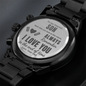 Engraved Watch for Son from Dad – "I Love You to the End of Time" – Black Chronograph Gift for Graduation, Christmas, Birthday
