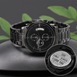 Engraved Watch for Son from Mom – "I Love You to the End of Time" – Black Chronograph Gift for Graduation, Christmas, Birthday