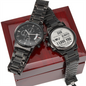 Engraved Watch for Son from Dad – "I Love You to the End of Time" – Black Chronograph Gift for Graduation, Christmas, Birthday
