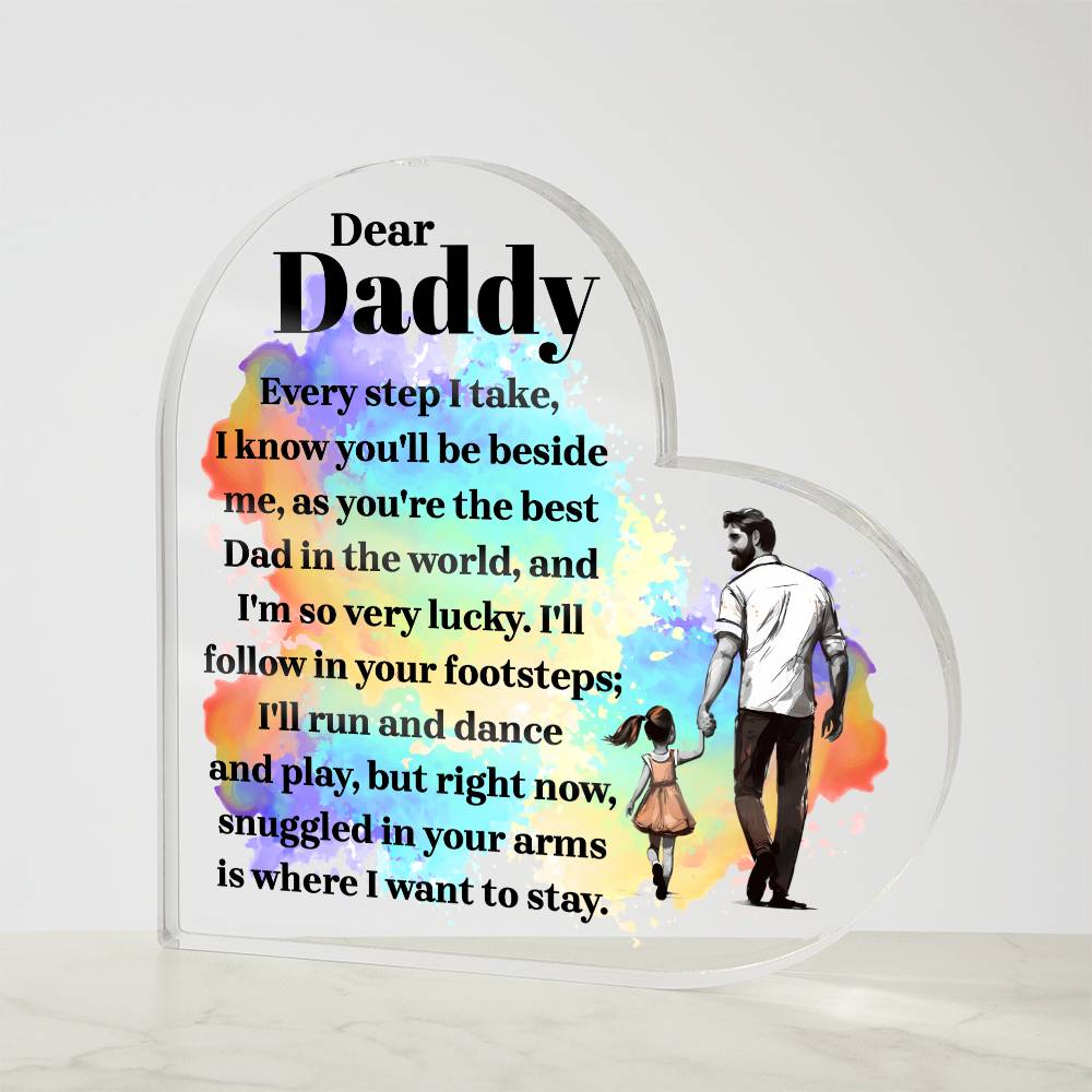 Dear Dad heart shape acrylic -