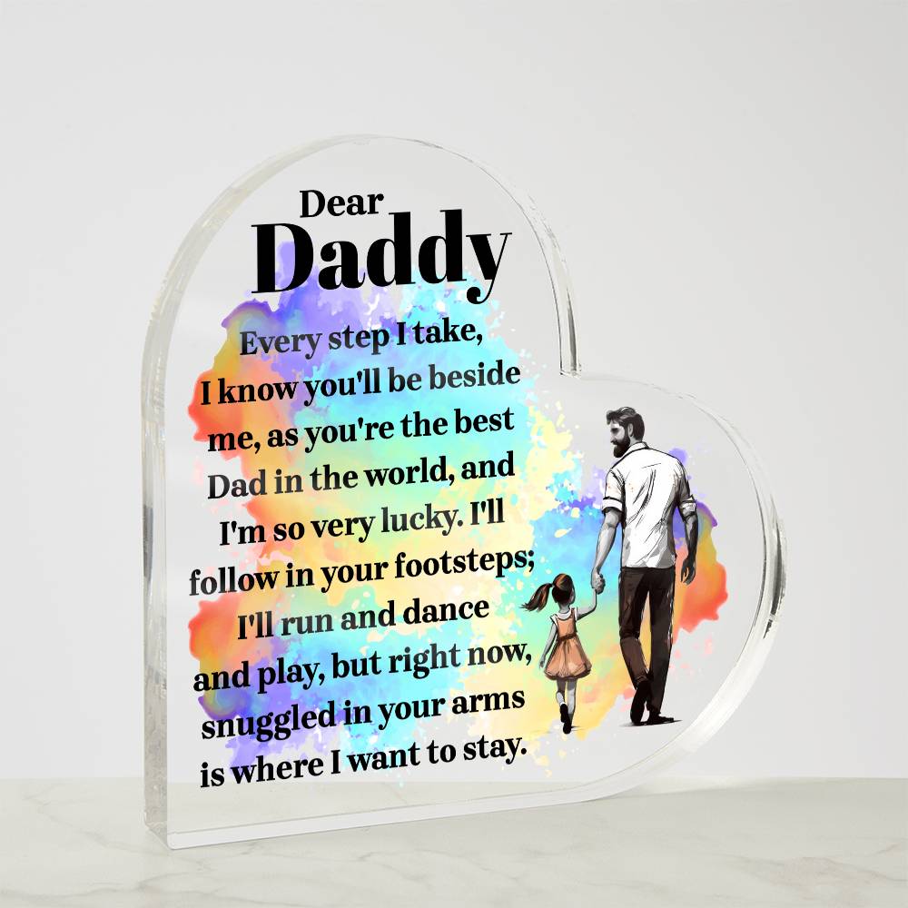 Dear Dad heart shape acrylic -