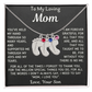 Custom Baby Fee Necklace with Birthstone for Mom from Son - Black Version