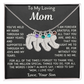 Custom Baby Fee Necklace with Birthstone for Mom from Son - Black Version