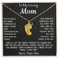 Custom Baby Fee Necklace with Birthstone for Mom from Son - Black Version
