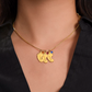 Custom Baby Fee Necklace with Birthstone for Mom from Son - Black Version