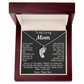 Custom Baby Fee Necklace with Birthstone for Mom from Son - Black Version
