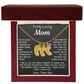 Custom Baby Fee Necklace with Birthstone for Mom from Son - Black Version