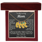 Custom Baby Fee Necklace with Birthstone for Mom from Son - Black Version