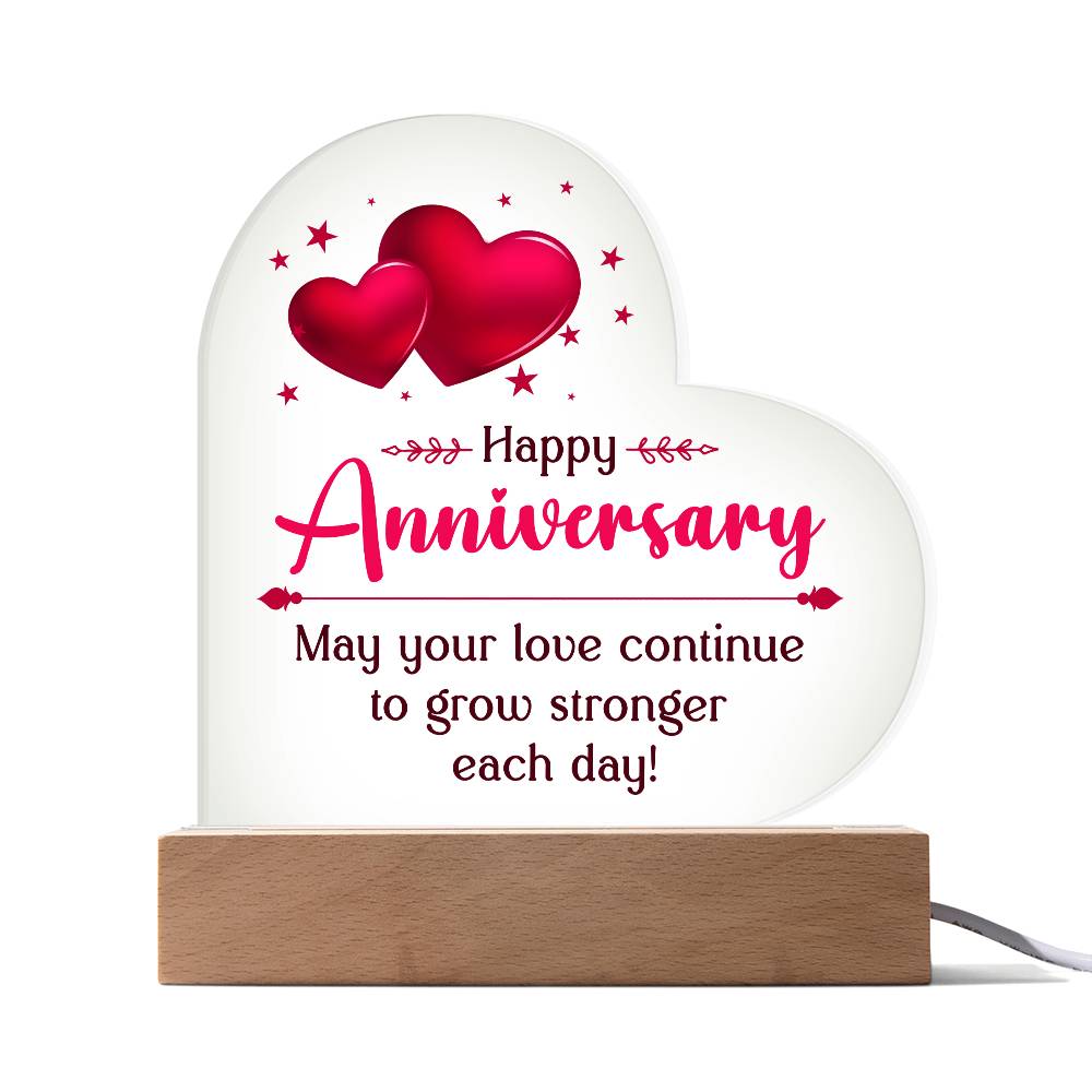 Arcylic Heart Shape stand - Happy Anniversary