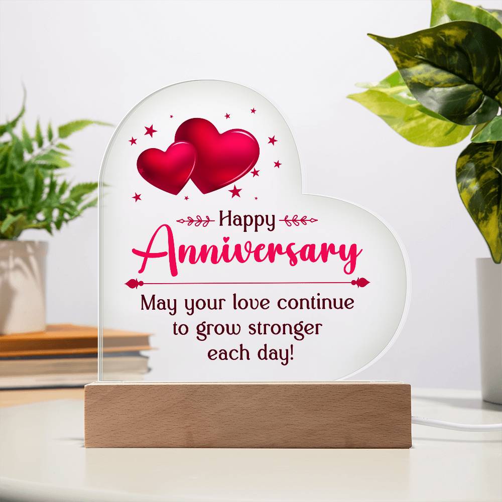 Arcylic Heart Shape stand - Happy Anniversary