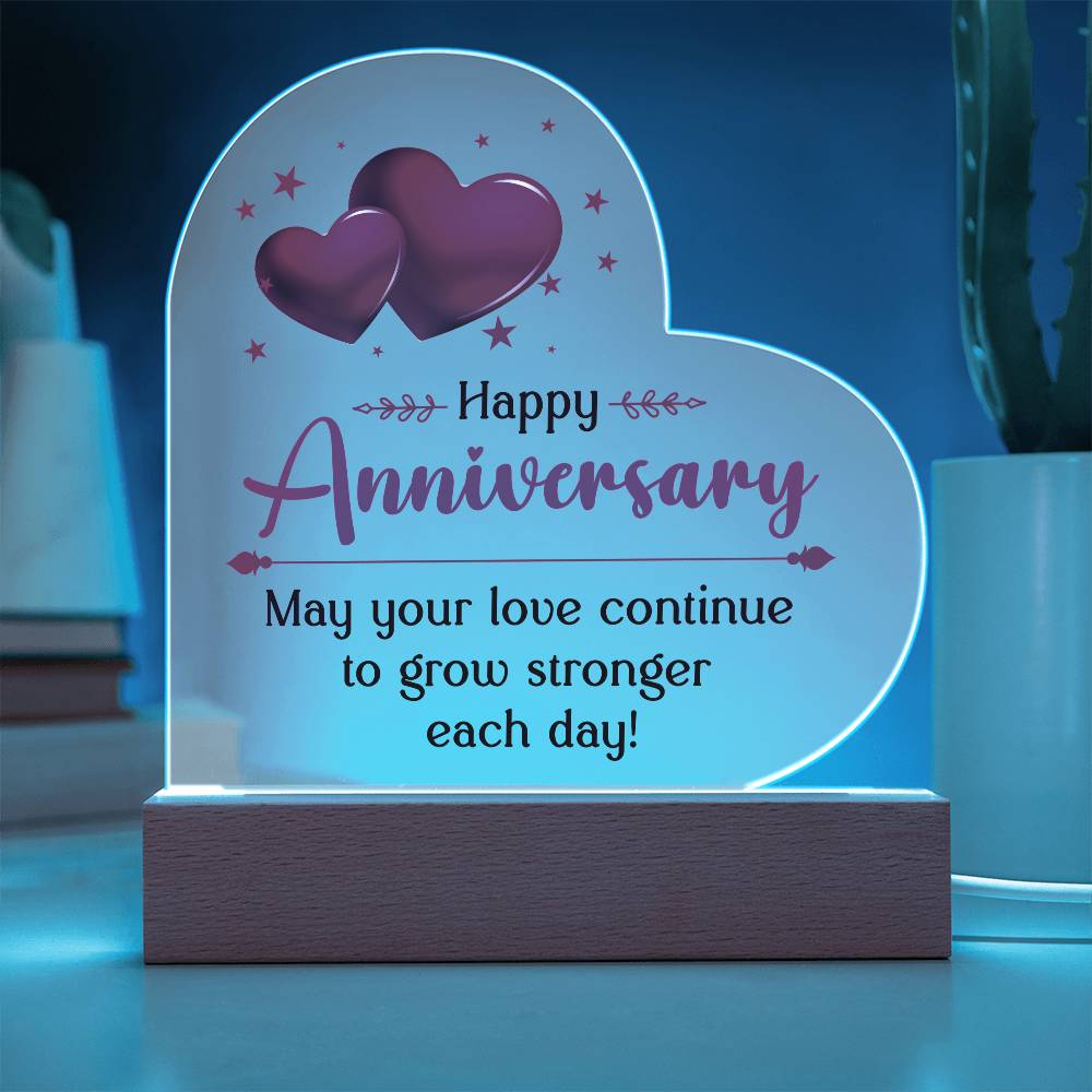 Arcylic Heart Shape stand - Happy Anniversary