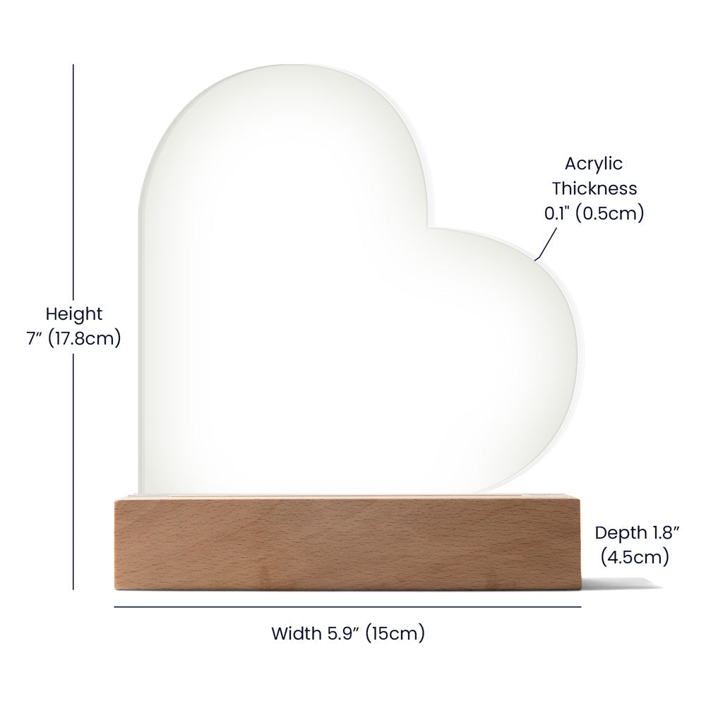 Acrylic Heart Plaque - Glow