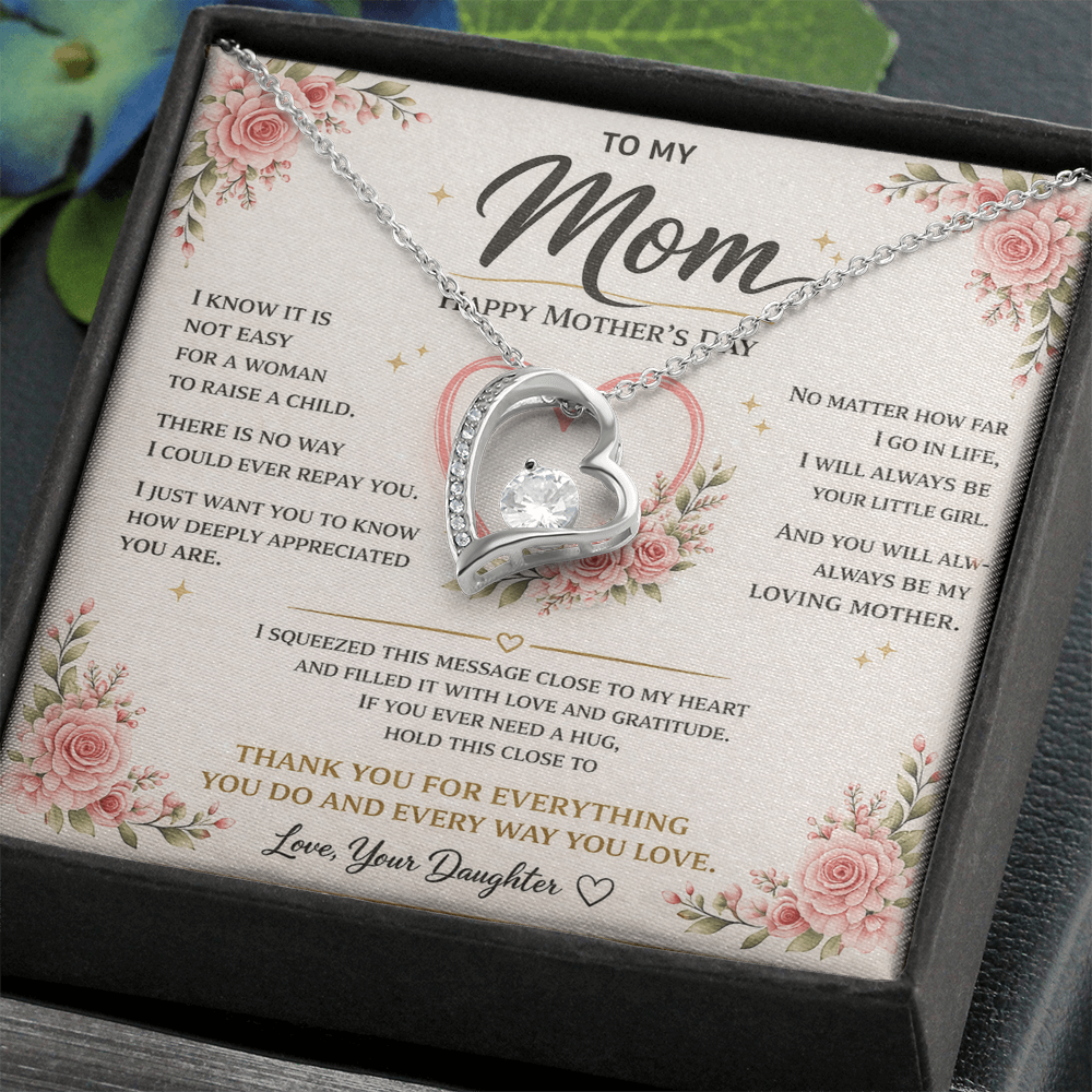 Customizable LED Necklace Gift Set for Mom | Mother's Day Heart Necklace