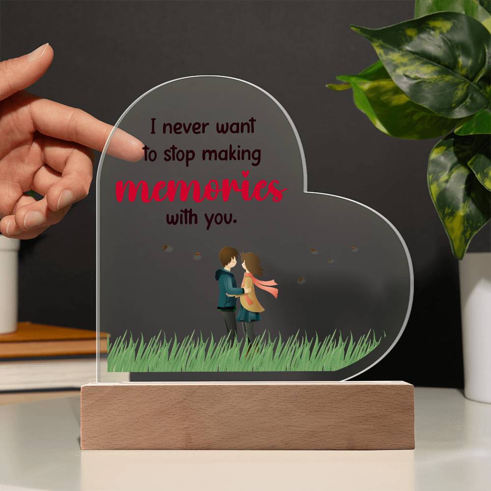 printed heart acrylic plaque