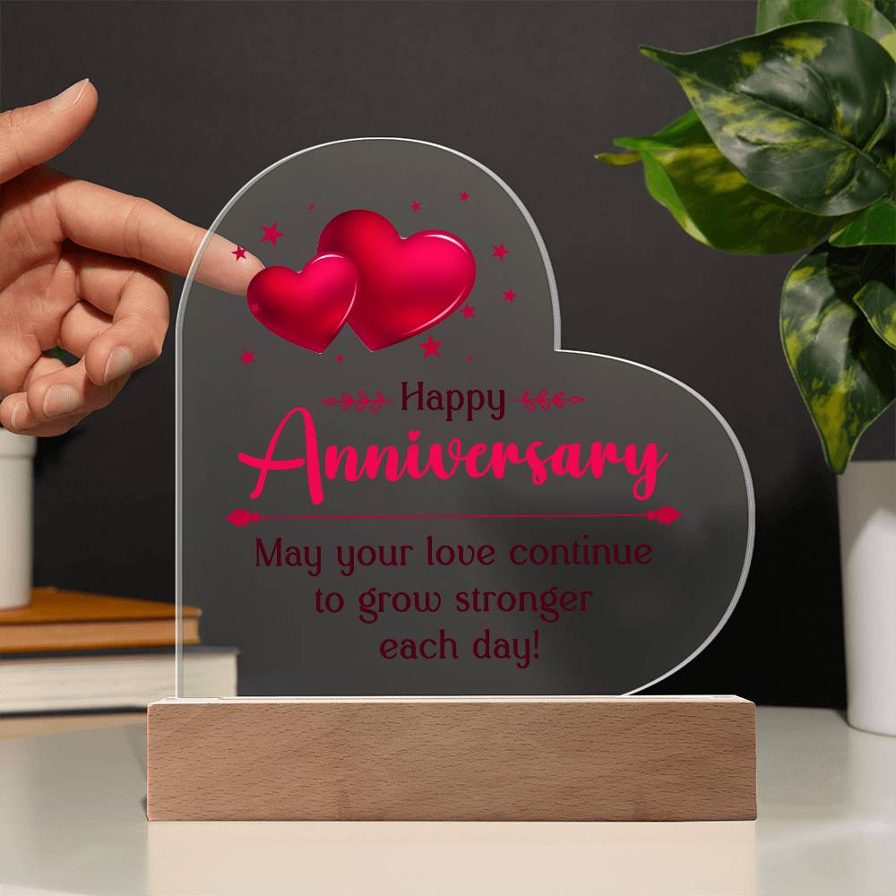 Arcylic Heart Shape stand - Happy Anniversary