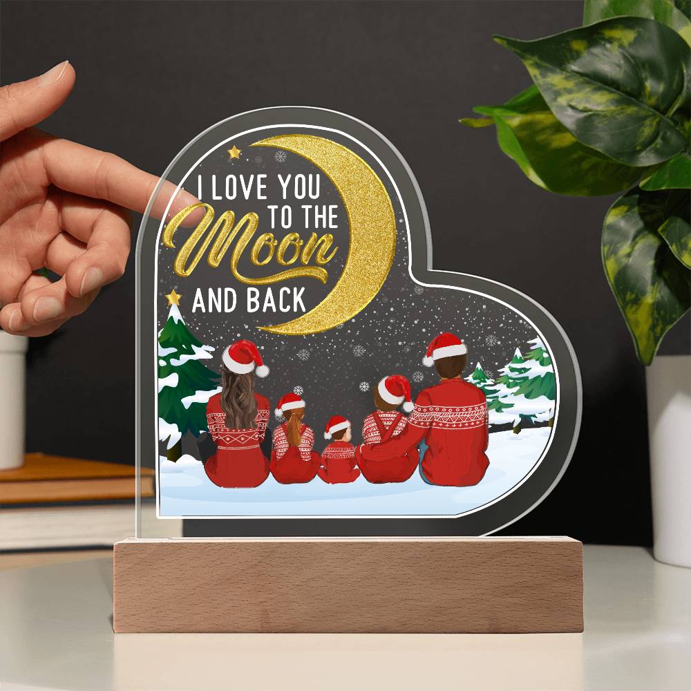 Merry Christmas Acrylic Heart Plaque