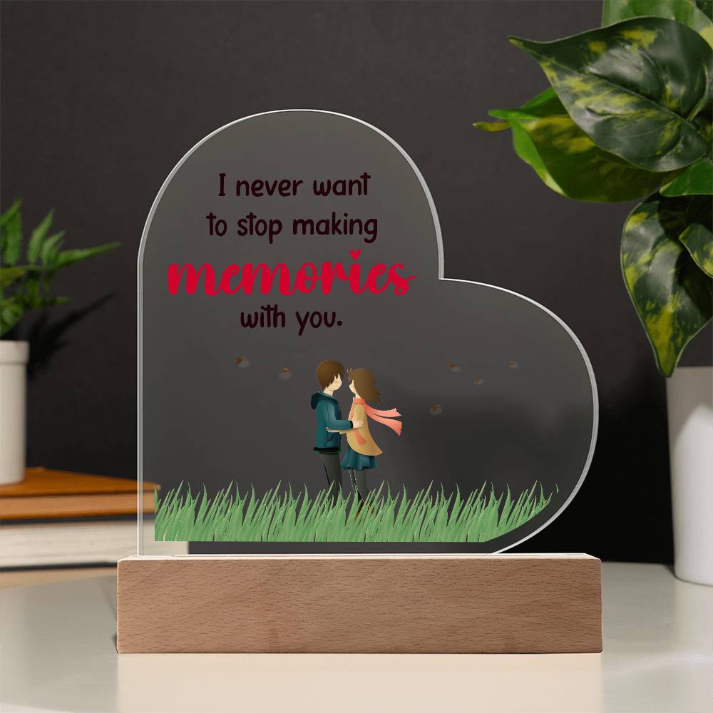 printed heart acrylic plaque