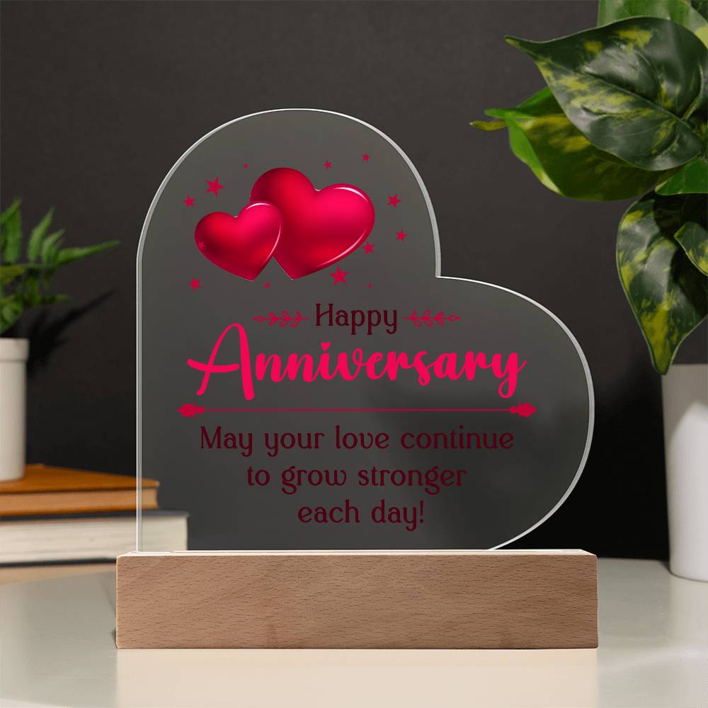 Arcylic Heart Shape stand - Happy Anniversary