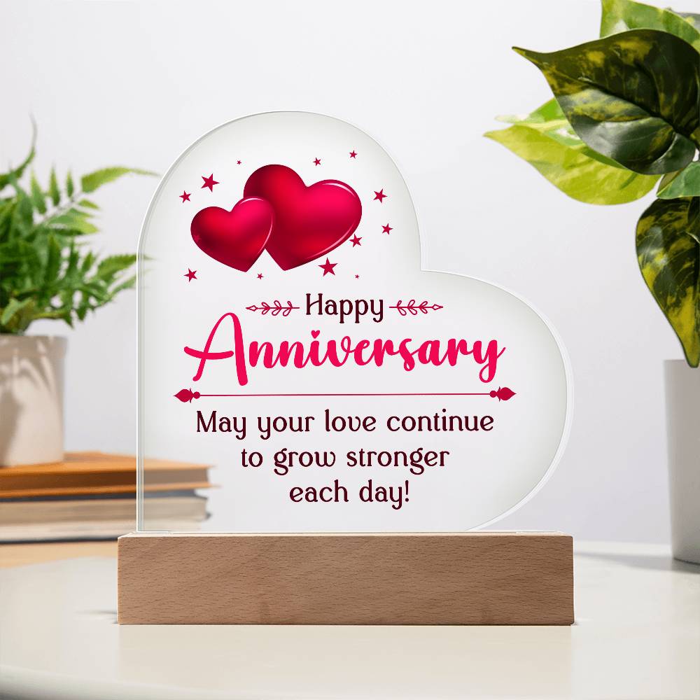 Arcylic Heart Shape stand - Happy Anniversary