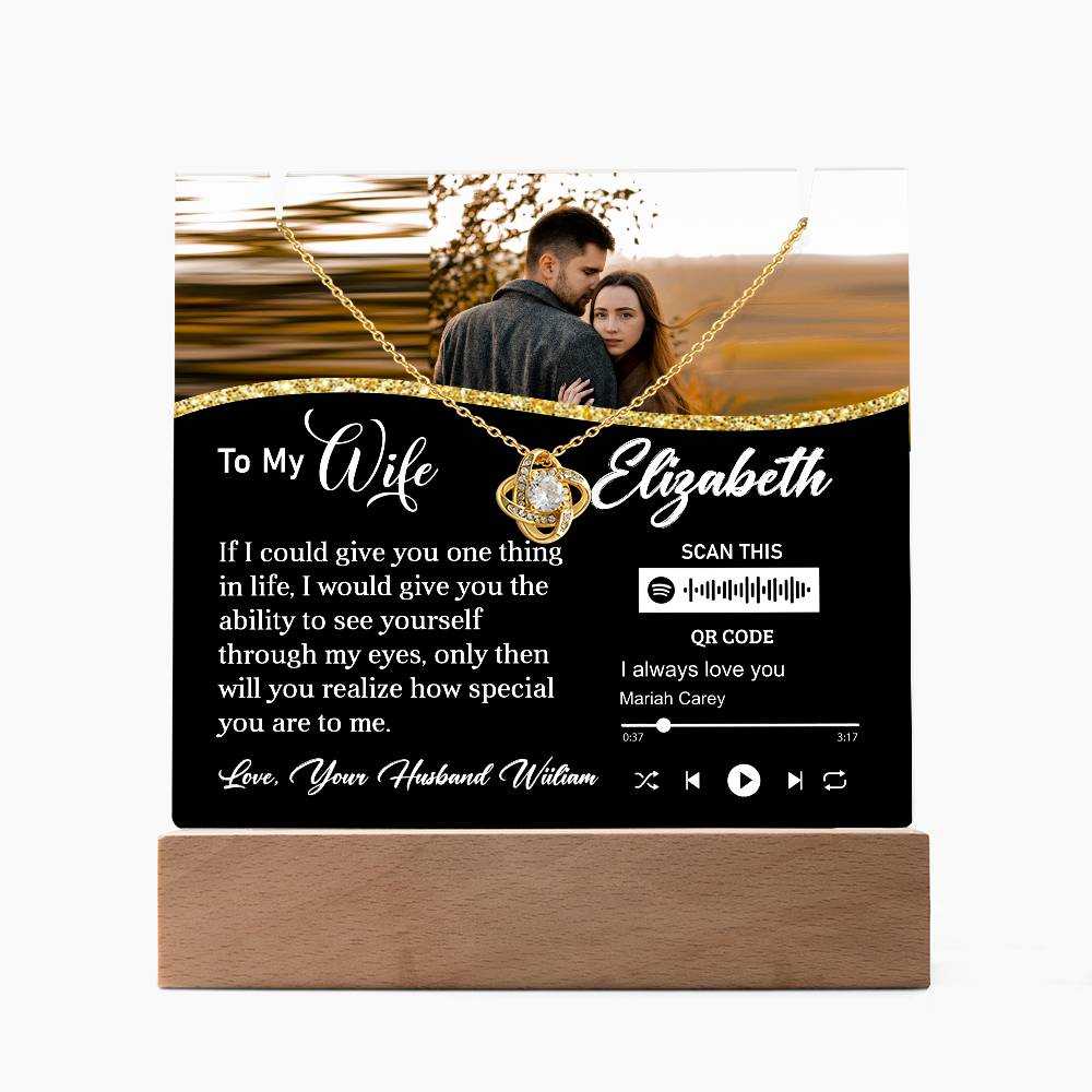 wife - Keepsake Acrylic Bundle - Night Light Stand - Keepsake Memory - Music code gifts - Romantic gift - Love Expression - Ambient Relax Atmosphere