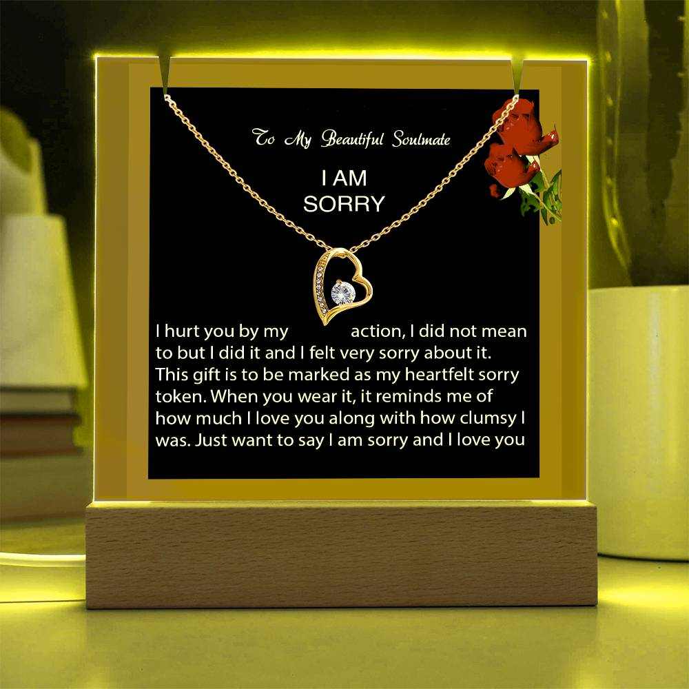 Keepsake Acrylic Bundle with Forever Love Necklace - I am Sorry, I hurt you...