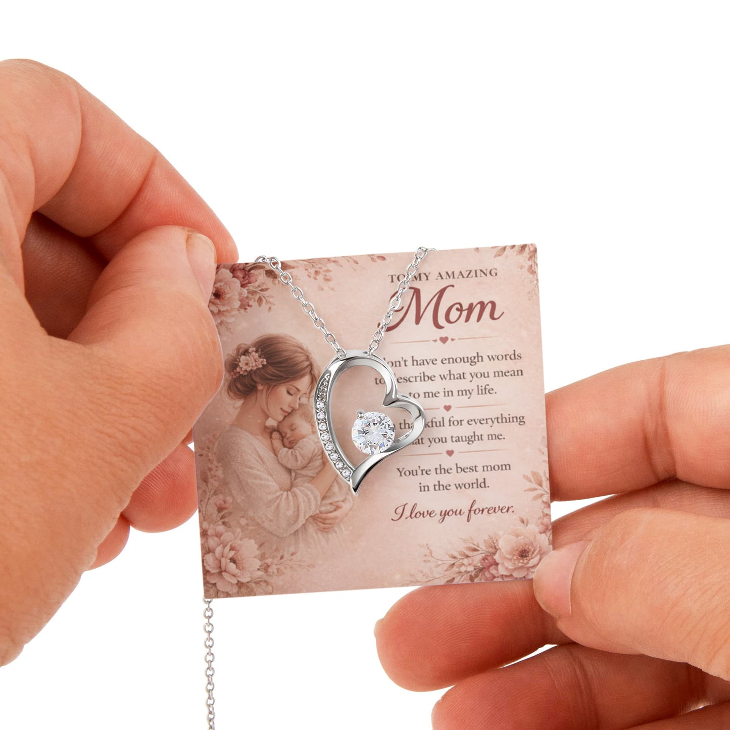 Eternal Rose Jewelry Box Necklace Gift Set – Mother's Day Gift for Mom, Romantic Rose Jewelry Box