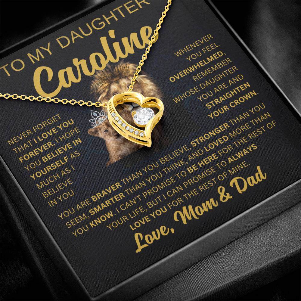 personalized forever love heart necklace