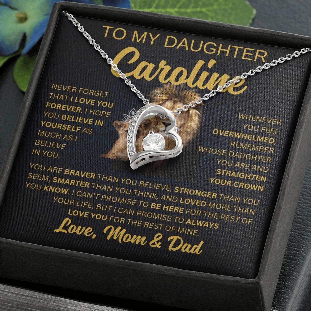 personalized forever love heart necklace