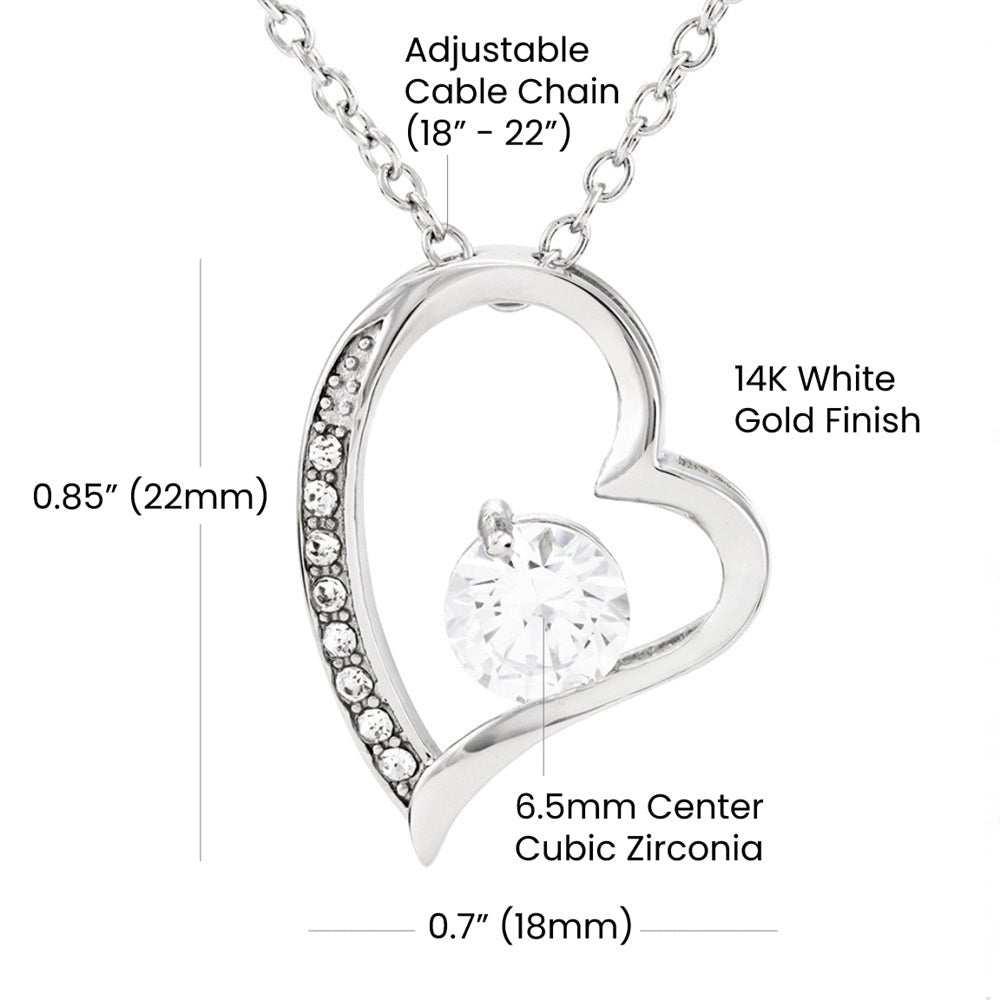 personalized forever love heart necklace