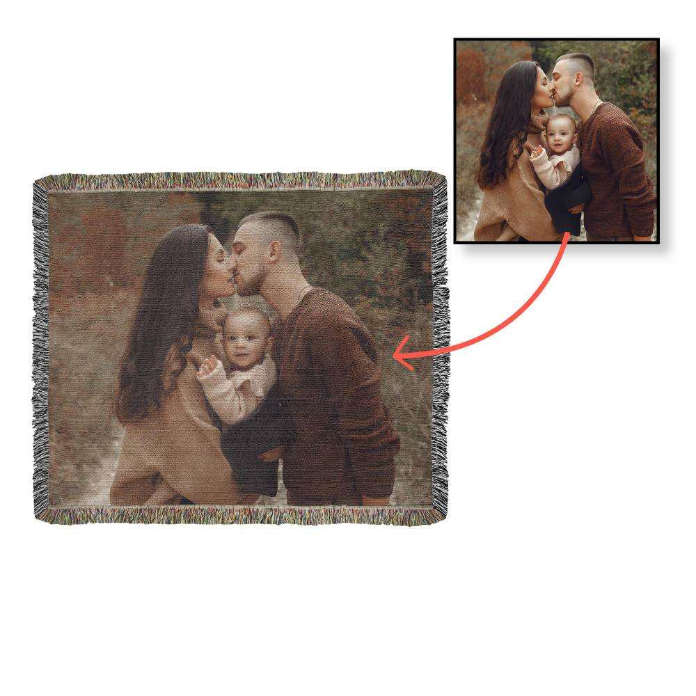 heirloom photo woven blanket