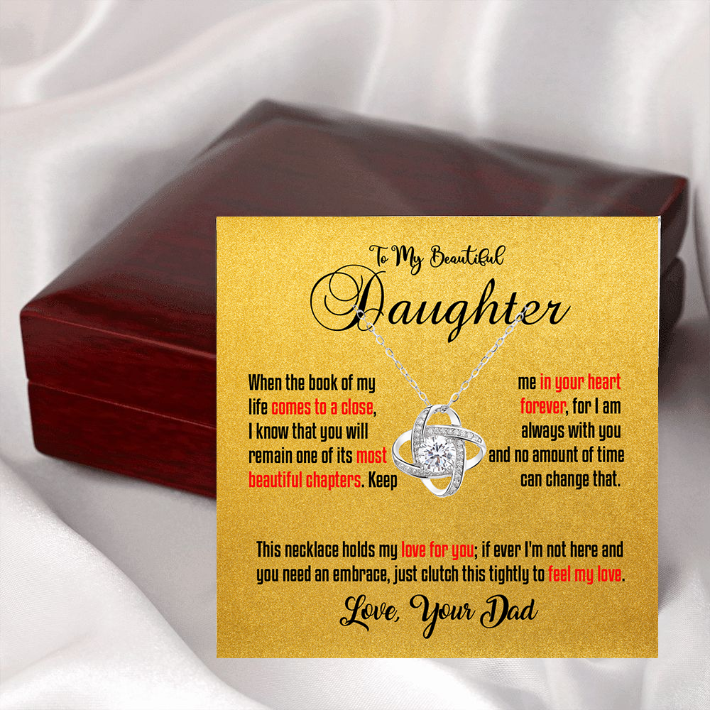 Love Knot for Wife or Daughter with beautiful Message Card & Mahogany Luxury Box - STMV002- - Real Gifts Of Love