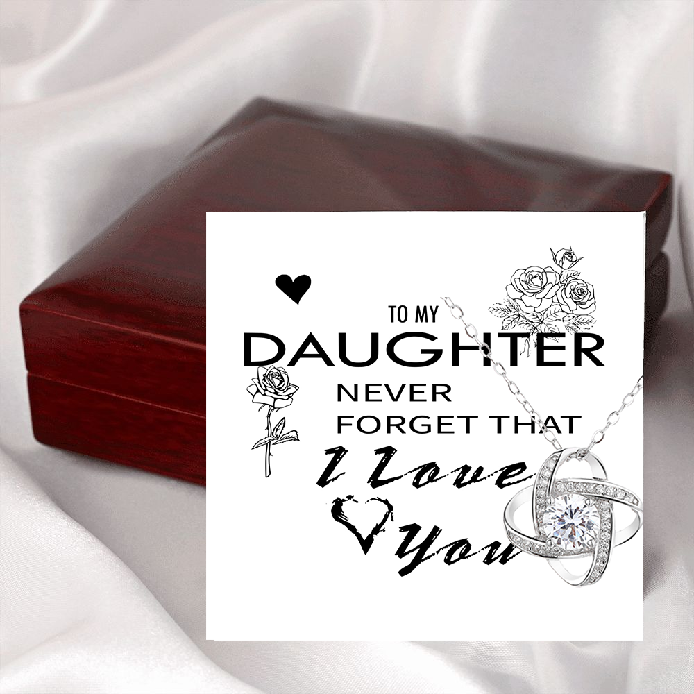 Love Knot for Wife or Daughter with beautiful Message Card & Mahogany Luxury Box - STMV002- - Real Gifts Of Love