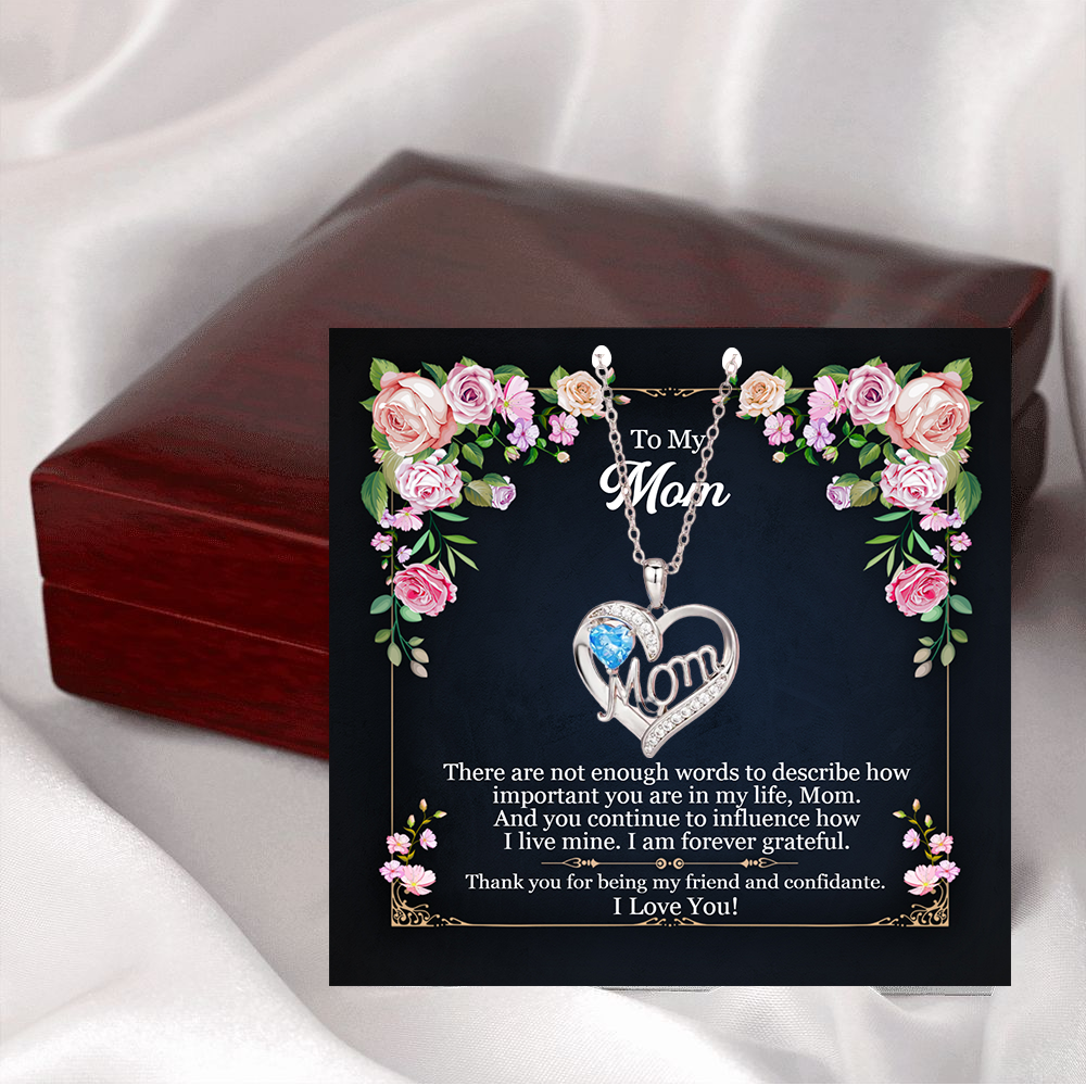 MOM letter Necklace with 6 color - Present in Mahogany Luxury Box along with Message Card - STM132 - - Real Gifts Of Love