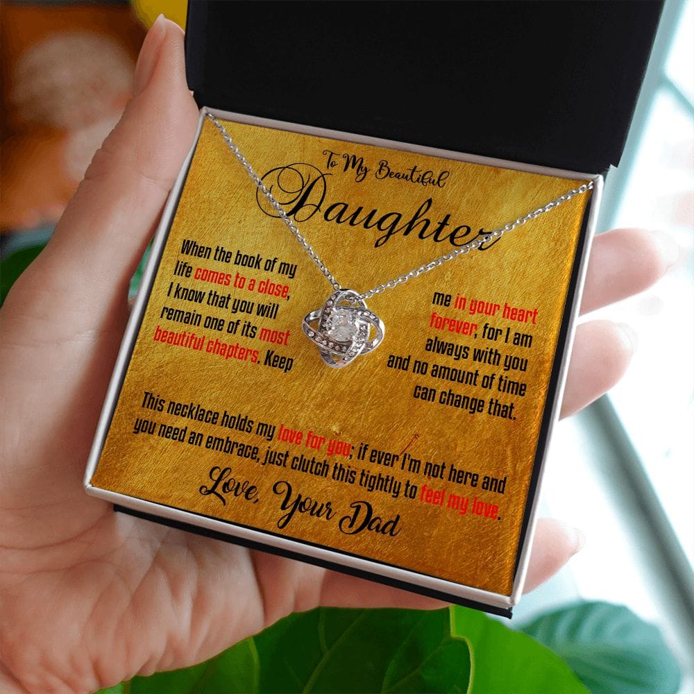 Daughter - Book of my life - Love Knot - Gold 1 background - Real Gifts Of Love