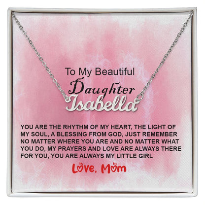 Daughter - Name Necklace - The Rhythm of my heart - Real Gifts Of Love