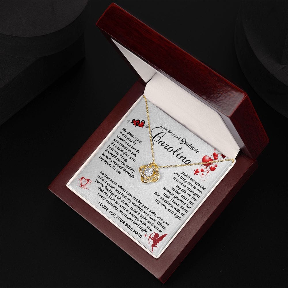 Personalize - To My Beautiful Soulmate - Hugging this necklace to feel my love. - Real Gifts Of Love