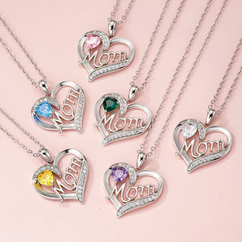MOM letter Necklace with 6 color - Present in Mahogany Luxury Box along with Message Card - STM132 - - Real Gifts Of Love