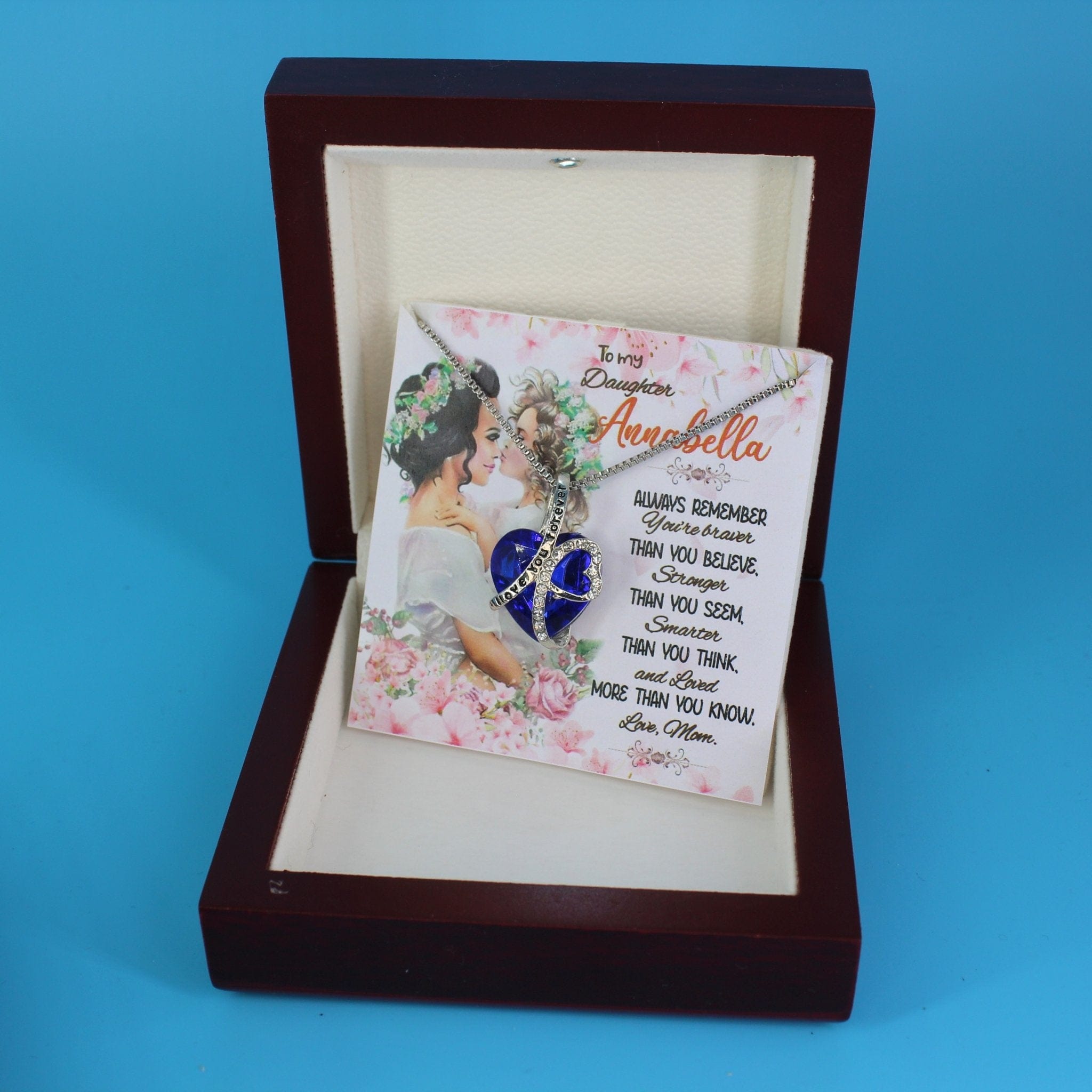 Quincy-Personalize - To My Daughter - You are stronger than you think-Blue heart - Real Gifts Of Love