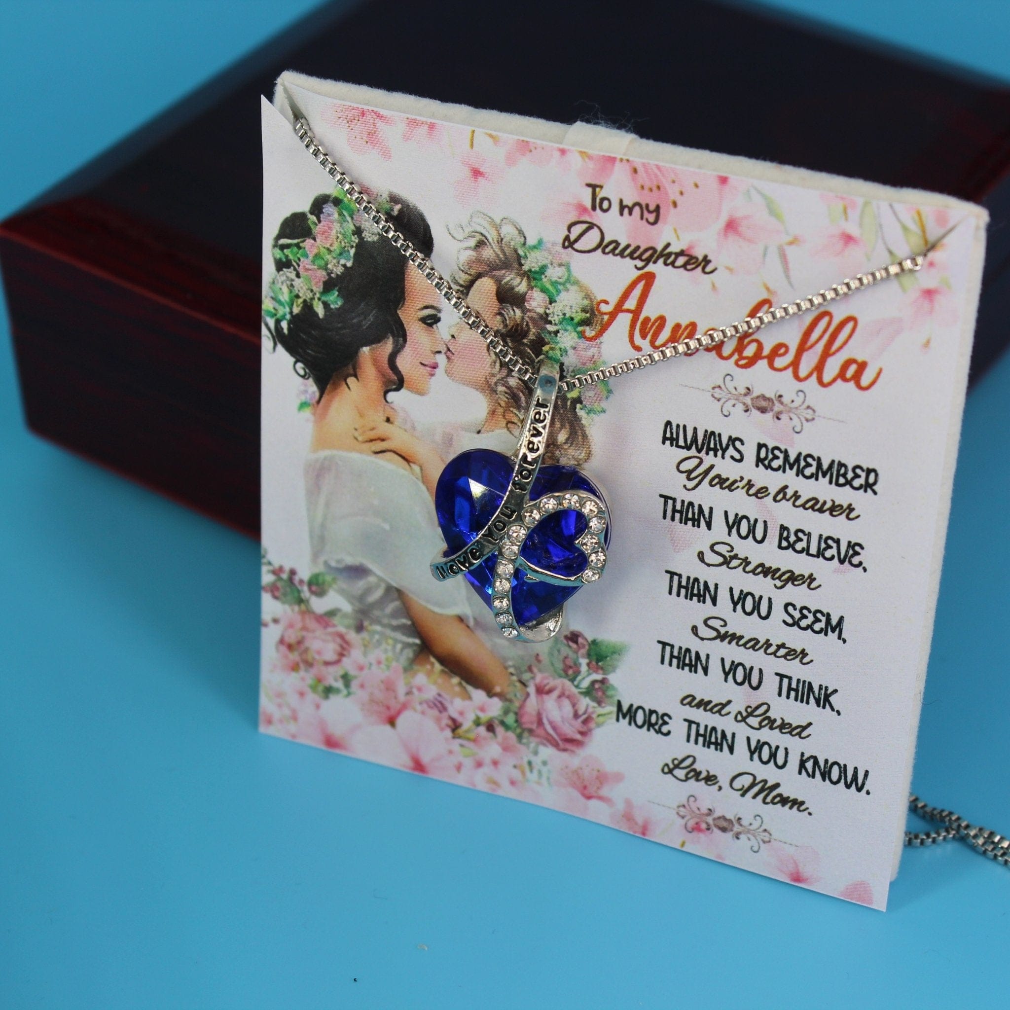 Quincy-Personalize - To My Daughter - You are stronger than you think-Blue heart - Real Gifts Of Love
