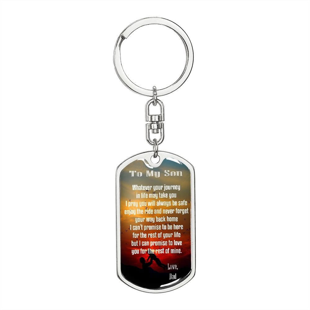 Swivel Key Chain - Perfect for Son - Can be personalized in the back. From Dad - Real Gifts Of Love