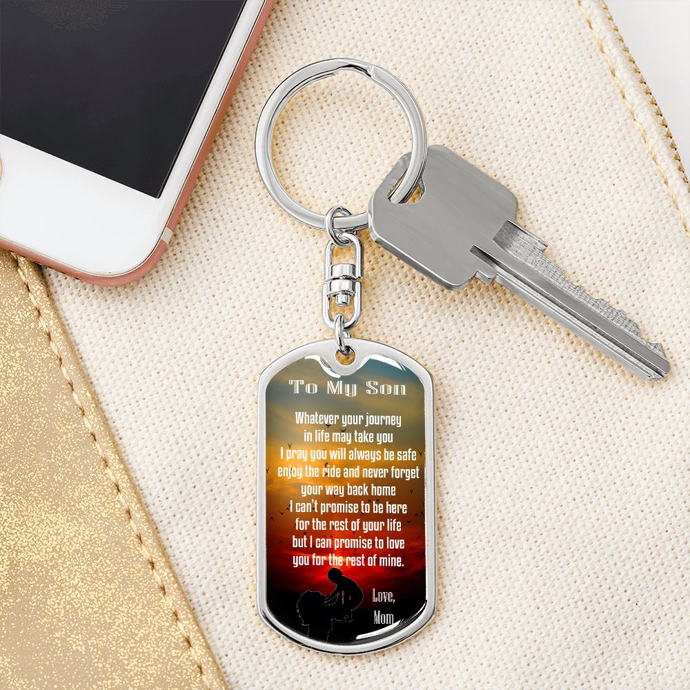 Swivel Key Chain - Perfect for Son - Can be personalized in the back. Happy Valentines - Real Gifts Of Love