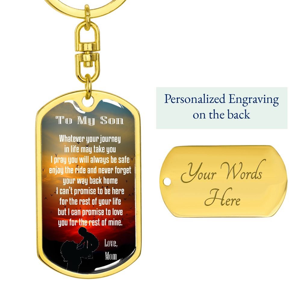 Swivel Key Chain - Perfect for Son - Can be personalized in the back. Happy Valentines - Real Gifts Of Love