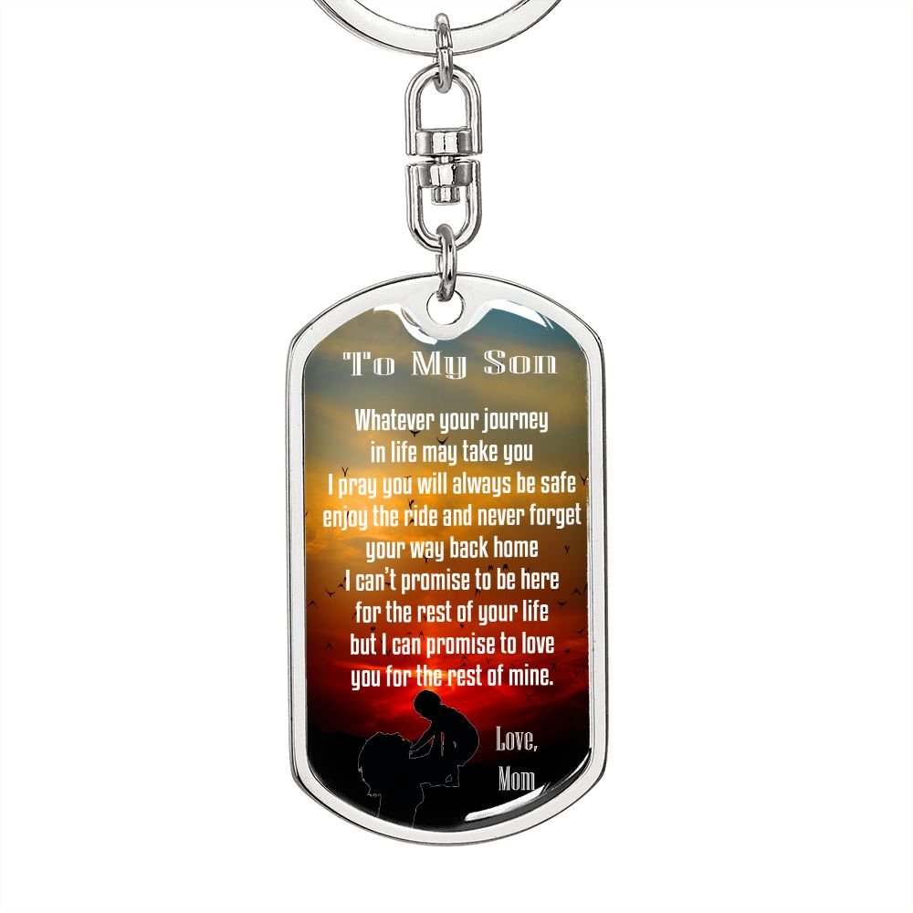Swivel Key Chain - Perfect for Son - Can be personalized in the back. Happy Valentines - Real Gifts Of Love